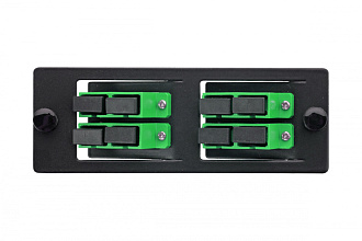 Планка Q-SLOT с 4 адаптерами дуплекс SC OS2, APC, наклонные