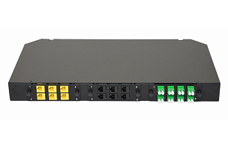 Комплект планка Q-SLOT с 8 адаптерами дуплекс LC OS2, монтажные шнуры, APC, КДЗС