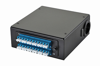 Комплект планка Q-SLOT с 12 адаптерами дуплекс LC OS2, монтажные шнуры, КДЗС