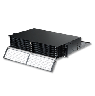 Кассетный модуль слотовый серии HD 47M-30, 24 × LC OS2, КДЗС, сплайс-кассета на 24 соединения, черный