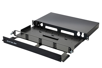 Панель 19'' Q-SLOT, 1U, выдвижная, 4 слота, корпус, поддерживающий организатор