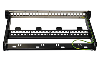 Выдвижная коммутационная панель 19” наборная, UTP/FTP, 1U, 24 порта, черный