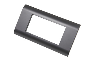 Рамка французский стандарт 4 модуля 45 × 22,5 мм, графитовый черный