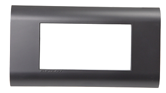 Рамка французский стандарт 4 модуля 45 × 22,5 мм, графитовый черный