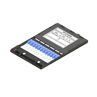 Кассетный модуль слотовый серии HD 47M-30, 24 × LC OS2, КДЗС, сплайс-кассета на 24 соединения, черный