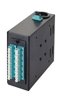 Панель на DIN-рейку Q-SLOT MPO, 24 × LC — 1 × 24 MPO, фиксированные, OM3