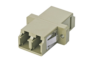 Оптический адаптер OM2, дуплекс LC, с фланцами, серый