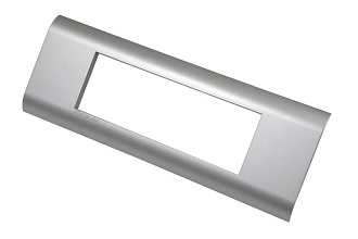 Рамка горизонтальная французский стандарт 6 модулей 45 × 22,5 мм, серебристый