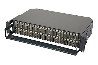 Оптическая панель серии 47E-48, 19'' 2U фиксированная, корпус на 48 адаптеров, 32 дуплекс SC адаптера, OM2