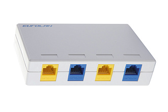 Настенная коробка 4-портовая, белый