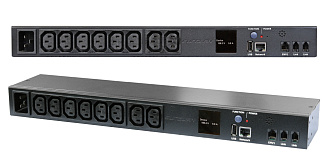 Блок распределения питания измерительный PRO 1U, 16/230 (1 фаза), 8 C13, C19-C20 16 A шнур 3 метра