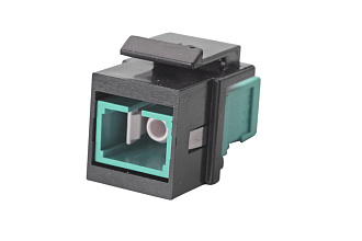 Модуль keystone с оптическим адаптером симплекс SC, OM3, форм-фактор keystone черный, адаптер бирюзовый