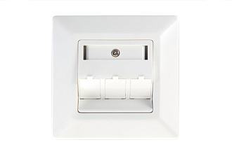 Рамка 86 × 86 для 3 модулей Keystone с суппортом, белый