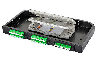 Комплект планка Q-SLOT с 6 адаптерами дуплекс LC OS2, монтажные шнуры, APC, КДЗС