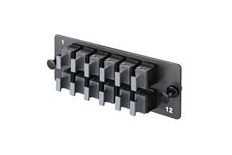 Планка Q-SLOT с 12 адаптерами MPO, KeyUP/KeyDOWN, черные