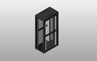 Шкаф Rackcenter D9000 42U 750 × 1000, передняя дверь перфорированная одностворчатая, задняя дверь перфорированная двустворчатая, без боковых стенок, черный