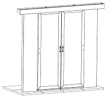 Раздвижные двери двухрядного коридора