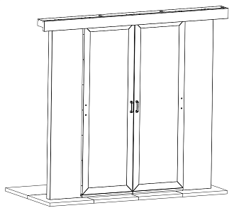 Раздвижные двери двухрядного коридора Q-SPACE, 48U, 1200 мм, двустворчатые