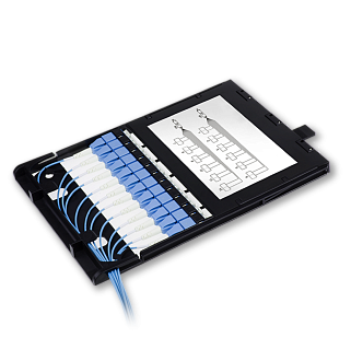 Кассетный модуль слотовый серии HD 47M-30, 24 × LC OS2, КДЗС, сплайс-кассета на 24 соединения, черный