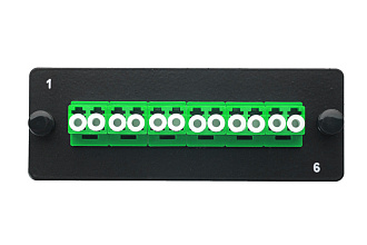 Комплект планка Q-SLOT с 6 адаптерами дуплекс LC OS2, монтажные шнуры, APC, КДЗС