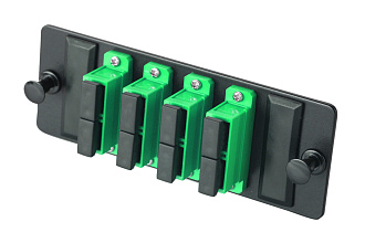 Комплект планка Q-SLOT с 4 адаптерами дуплекс SC OS2, монтажные шнуры, APC, КДЗС