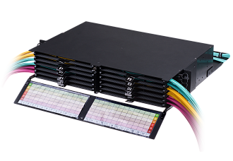 Кассетный модуль слотовый серии HD 47M-30, 24 × LC OS2, КДЗС, сплайс-кассета на 24 соединения, черный