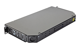 Оптическая панель серии 47C-24, 19'' 1U фиксированная, корпус на 24 адаптера, 4 дуплекс SC/APC адаптера, OS2