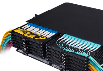 Кассетный модуль слотовый серии HD 47M-30, 24 × LC OS2, КДЗС, сплайс-кассета на 24 соединения, черный