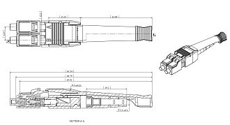 Оптический шнур HD, 2×9/125, OS2, дуплекс LC/UPC - дуплекс LC/UPC, UNIBOOT PUSH-PULL, 5 м